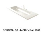 Plan vasque à encastrer, double lavabo 90 cm de large, angle arrondi, L. 100 à 200 cm x 40 à 60 cm, résine minérale ACRYSTONE®, Finition lisse, Livraison Offerte et Rapide.